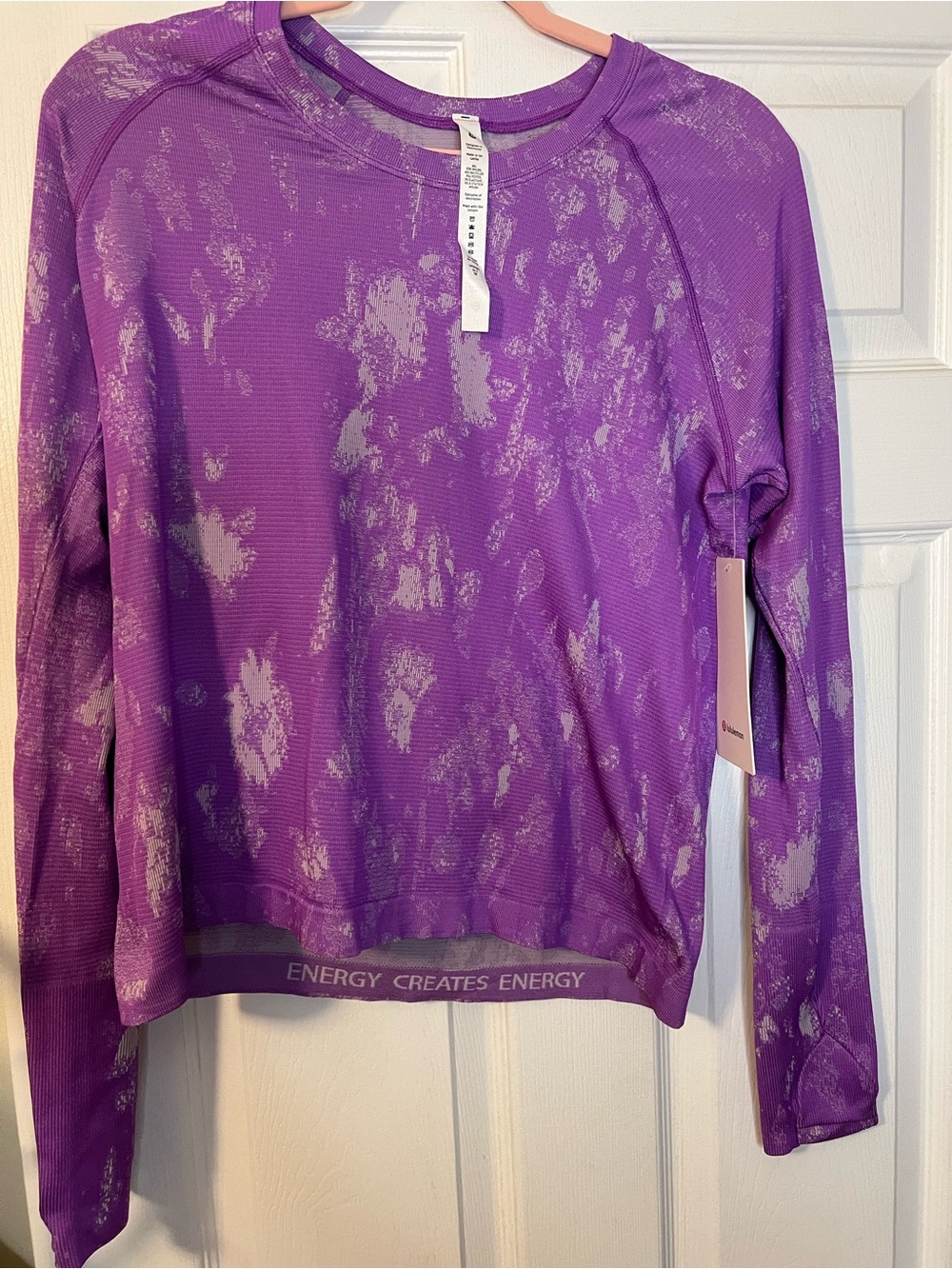 #382 Lululemon Swiftly Tech Long Sleeve 2.0 Race Purple Jacquard Size 12 NWT